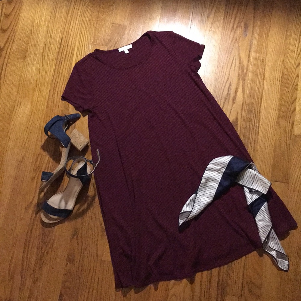 Burgundy T-Shirt Dress